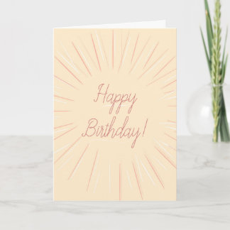 Pink and White Happy Birthday Card