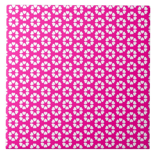 Pink and White Heart Pattern   Duvet Cover Tile (Front)