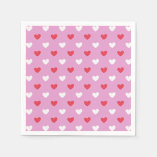 Pink and White hearts Napkin