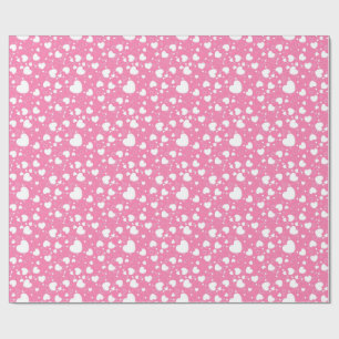 Pink and White Hearts Wrapping Paper