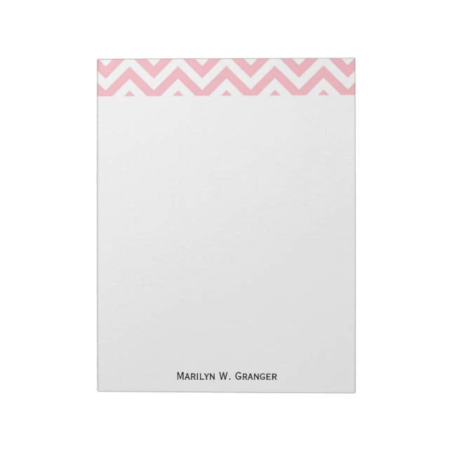 Pink and White Large Chevron ZigZag Pattern Notepad (Rotated)