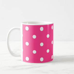 Pink And White Large Polka Dots Coffee Mug