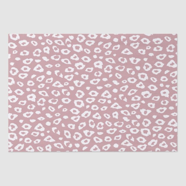 Pink and White Leopard Print Tissue Paper (Front)