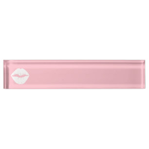 Pink and White Lips Nameplate