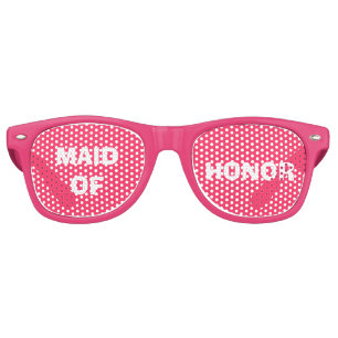 Pink and White Maid of Honour Party Eye Glasses