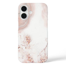 Pink and White Marble Pattern iPhone Case