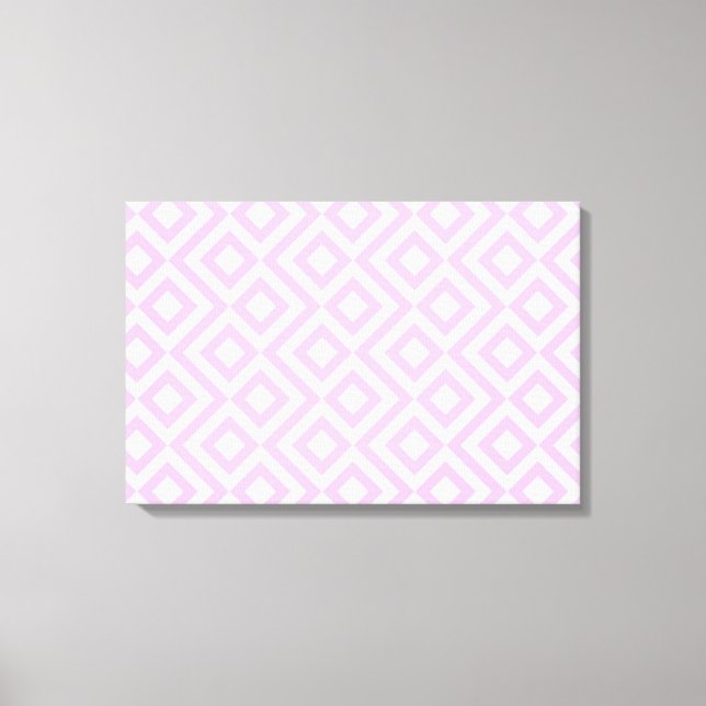 Pink and White Meander Canvas Print (Front)