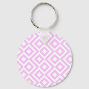 Pink and White Meander Keychain