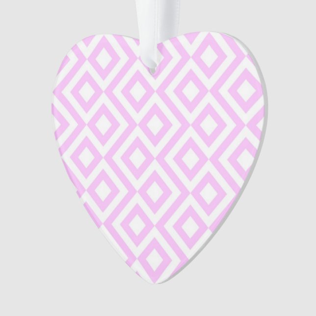 Pink and White Meander Ornament (Front)