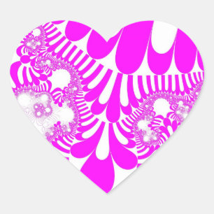 Pink and White Mod Heart Sticker