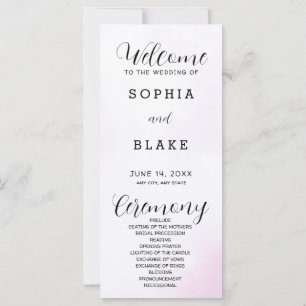 Pink and White Modern Wedding Program