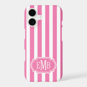 Pink and White Monogrammed Stripes