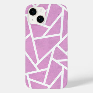 Pink and white mosaic pattern Case-Mate iPhone 14 case