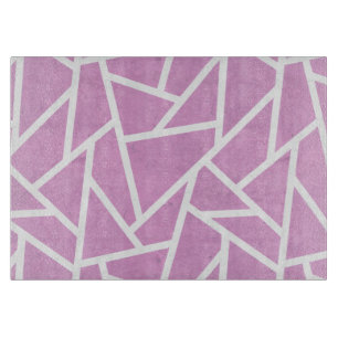Pink and white mosaic pattern cutting board