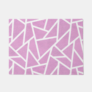 Pink and white mosaic pattern doormat