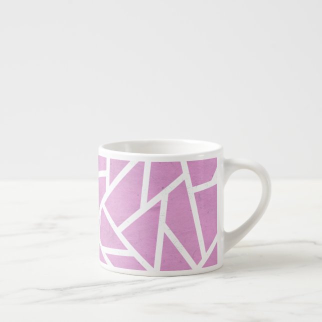 Pink and white mosaic pattern espresso cup (Right)