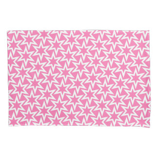 Pink And White Motif | Geometric Star Pattern Pillowcase