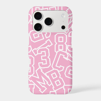 Pink and White Multi-Letters Numbers Girly