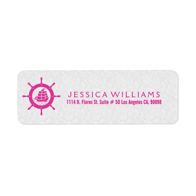 Pink And White Nautical Boat Wheel (Front)
