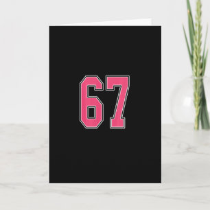 Pink And White Number 67 Jersey Player Uniform #67 Card