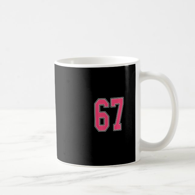 Pink And White Number 67 Jersey Player Uniform #67 Coffee Mug (Right)