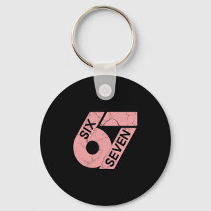 Pink And White Number 67 Jersey Player Uniform #67 Keychain