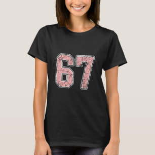 Pink And White Number 67 Jersey Player Uniform #67 T-Shirt