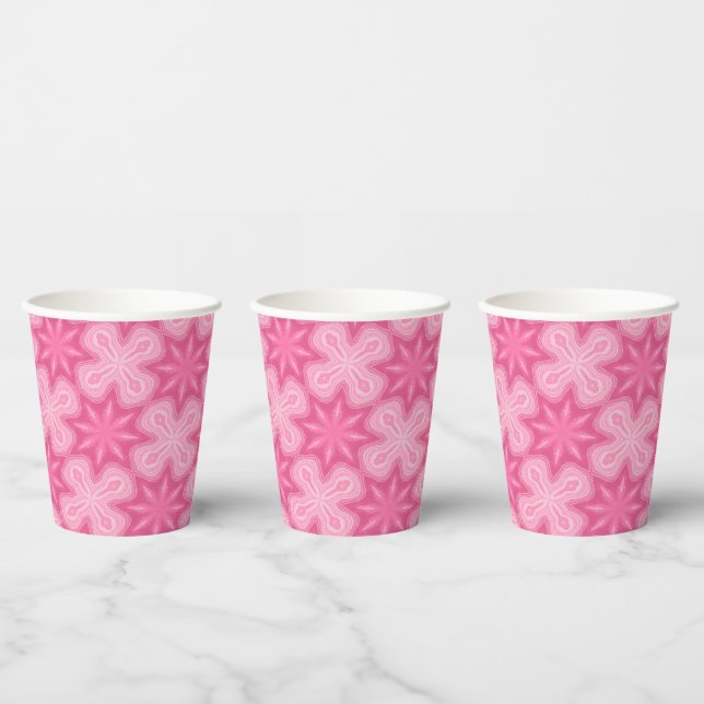 Pink And White Paper Cups (Multi)