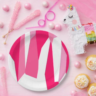 Pink and White Paper Plate
