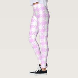 Pink and White Pastel Gingham Xs Leggings