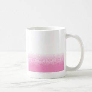 Pink And White Paws With Newsprint Background Coffee Mug
