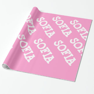 Pink and White Personalized Wrapping Paper