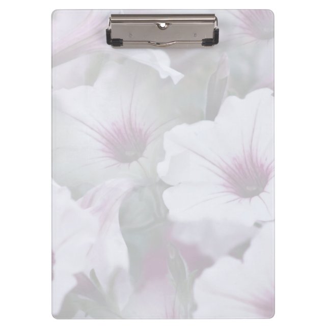 Pink And White Petunias  Clipboard (Front)
