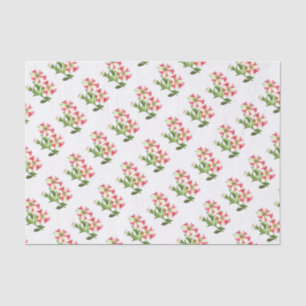 Pink and White Petunias Floral Art Tissue Paper