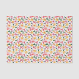 Pink and White Plumeria Flower Tissue Paper