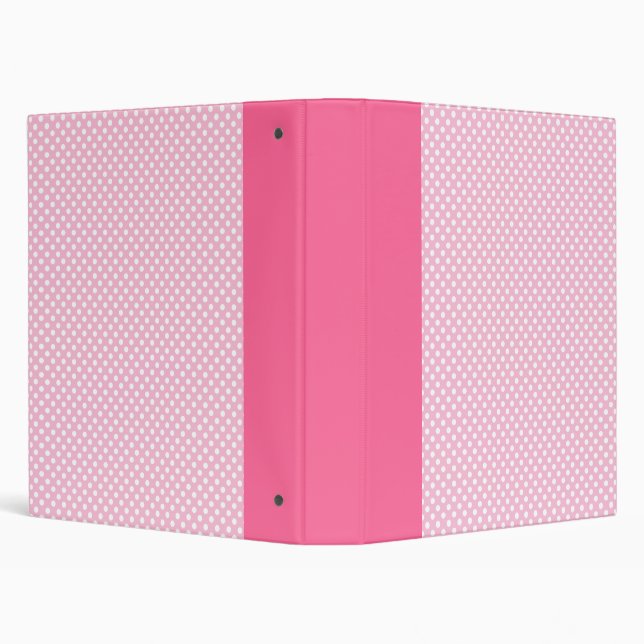 Pink and White Polka Dot Pattern Binder (Background)