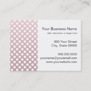 Pink and White Polka Dot Pattern Business Card