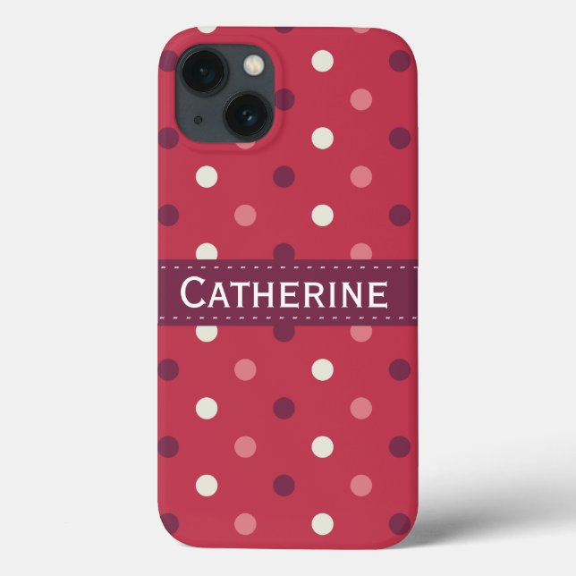Pink and White Polka Dot Pattern Case-Mate iPhone Case (Back)