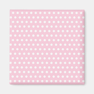Pink and White Polka Dot Pattern. Spotty. Magnet