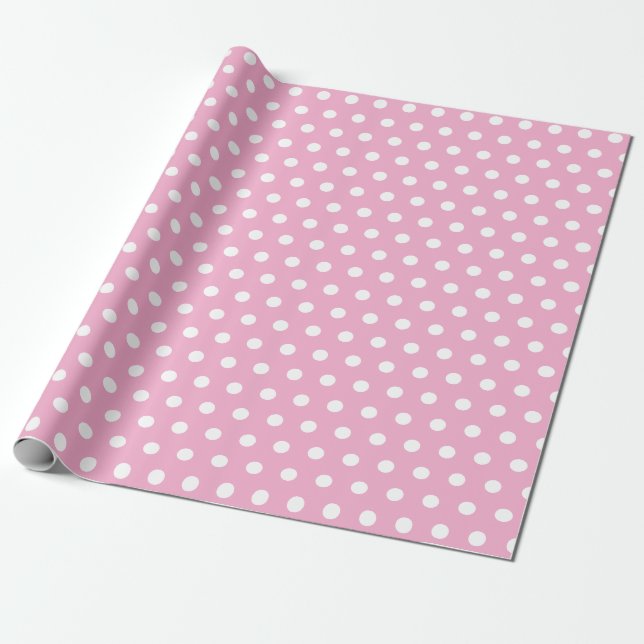 pink and white polka dot wrapping paper (Unrolled)