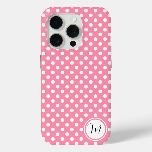 Pink and White Polka Dots Case-Mate iPhone Case (Back)