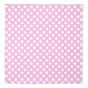 Pink and white polka dots  duvet cover
