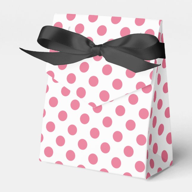 Pink and white polka dots favor box (Front Side)
