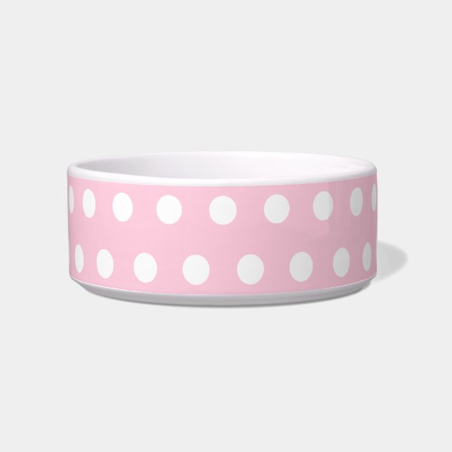 Pink and White Polka Dots Pattern. Bowl (Front)