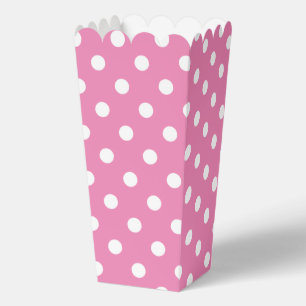 Pink and white polka dots pattern custom popcorn favor box