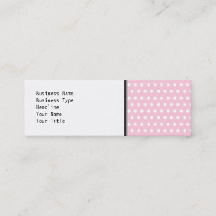 Pink and White Polka Dots Pattern. Mini Business Card