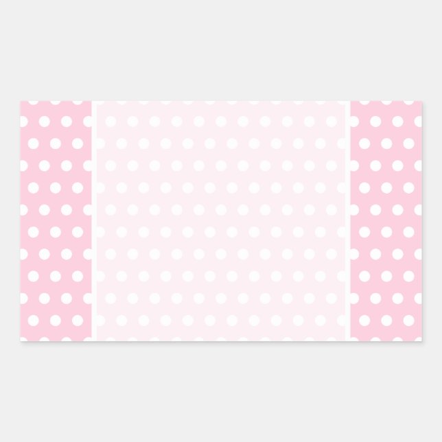 Pink and White Polka Dots Pattern. Sticker (Front)