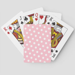 Pink and White Polka Dots Playing Cards