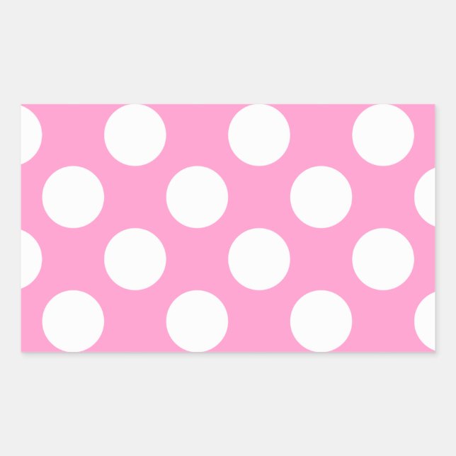 Pink and White Polka Dots Sticker (Front)