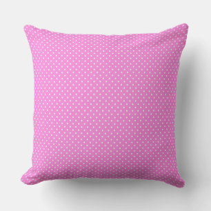 Pink And white Polka Dots Throw Pillow